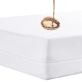 Small Double Mattress Encasement Protector with Zip Fully Enclosed Zipped 6 Sided Protection Waterproof Mattress Cover Soft Washable Breathable 30cm Deep Fitted (Small Double 120x200cm)