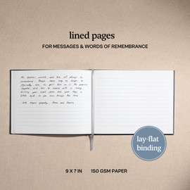 Kunitsa Co. Funeral Guest Book for Memorial Service, in Loving Memory, Navy Blue Cover