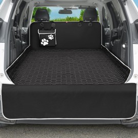 Oasser SUV Cargo Liner for Dogs Large Cargo Liner for SUV Waterproof Trunk Cover for Dogs with Detachable Pocket (Black, XL (55 x 91inch)
