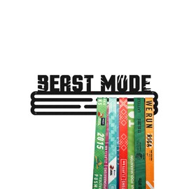 United Medals Beast Mode Sports Medal Hanger Display | Black Steel Holder Rack | Wall Mount Frame - Medium (up to 30 Medals)