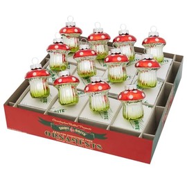 Shiny Brite Holiday Splendor 12 Count 1.75" Mushrooms