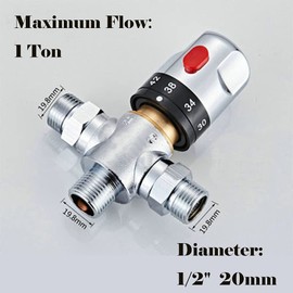 Three-Way Thermostatic Mixing Valve 1Tons 1/2" 20mm