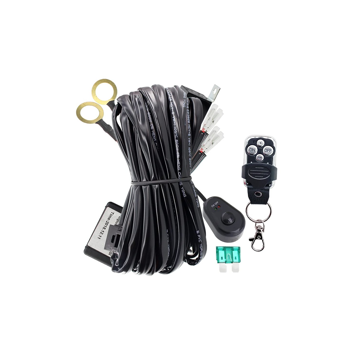 LED Work Lights Bar Remote Wiring Harness Kit 12V 40A LED Lights Remote ...