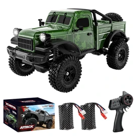 Hylukon 1:18 Scale All Terrain Remote Control Car, 2.4 GHz 4WD RC Rock Crawler with LED Lights, 12KPH Off-Road Pickup Truck Vehicle Toys RTR Gift for Adults