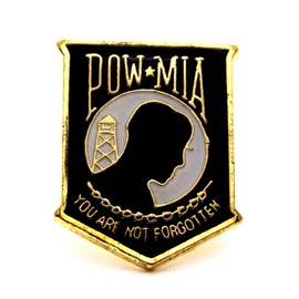 Wholesale Lot of 12 POW MIA Shield Lapel Hat Pin Military Marines Army PPM008