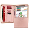 Darolin Zippered Leather Padfolio Portfolio with [Hidden Handle] and [Clipboard],