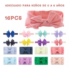 INGX BABY 16 Piezas Diademas De Lazo De Nailón Para Bebébandas  Moda