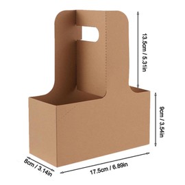 LeoLeozz 20 Pieces Drink Carrier with Handle to Go Coffee Cup Holder for Hot or Cold Drinks Cup Carriers for Smoothies Bubble Tea (Brown)