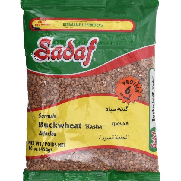 Sadaf Toasted Buckwheat Kasha - Whole Buckwheat Groats for Cooking