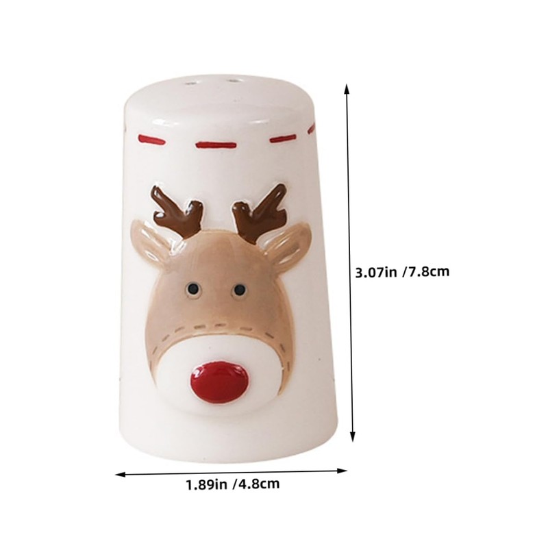 BIUDECO Cartoon Style Christmas Salt Pepper Ceramic Spice Jars Kitchen