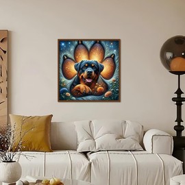 Kulvci Dog Diamond Painting Kits for Adults, Diamond Art Kits for Beginners, 5D DIY Full Drill Gem Craft for Home Decor Gift 12x12inch