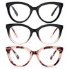 KoKoBin Retro Cat Eye Reading Glasses for Women 3 Pack