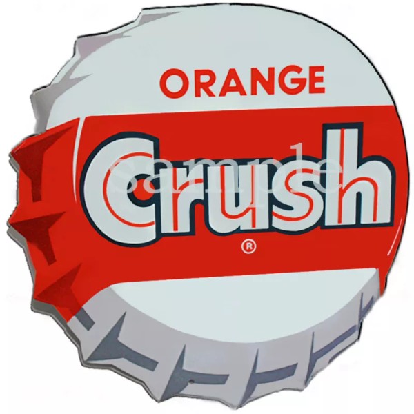 ORANGE CRUSH BOTTEL CAP DECAL GUMBALL NUT MACHINE 3"