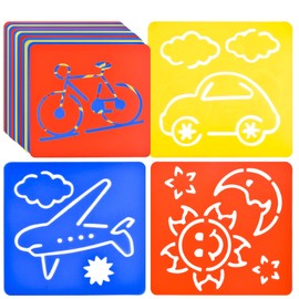 24 Pieces Painting Stencil Templates for Kids 6 Inches Drawing Stencils Chalk Stencils Plastic Drawing Washable Template Stencils for Kids Toddlers Preschooler