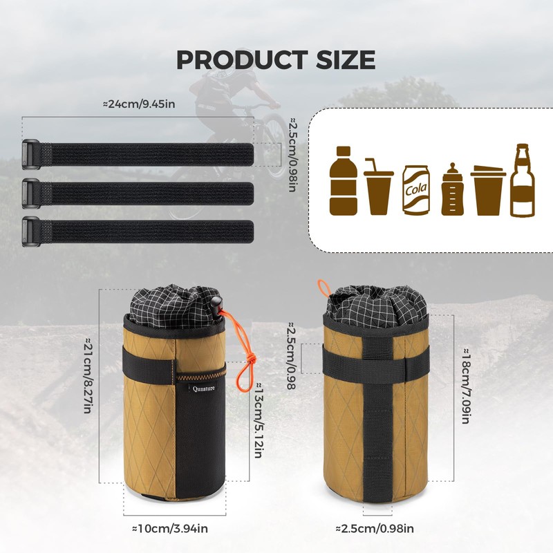 Qunature Fahrrad Flaschentasche Flaschenhalter Lenkertasche lsoliert Wasserflaschenhalter für MTB Elektroroller