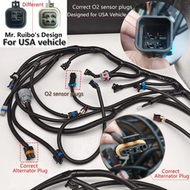 WZruibo LS Wiring Harness Drive by Cable 5.3, ls Stand Alone Wiring Harness 4L60E,for 1997-2006 LS1 4.8L 5.3L 6.0L, EV1 - Syringe Plug and 3 pin MAF，Wire Harness connectors，Wiring Harness (4L60E DBC)