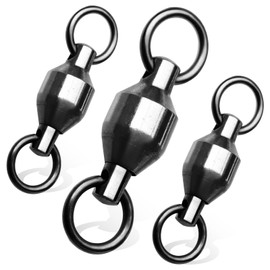 DunkTeam 20PCS High Strength Fishing Swivels，Ball Bearing Swivels Fishing Tackles， Stainless Steel Fishing Swivel Connectors for Freshwater Saltwater Fishing #2-65lb