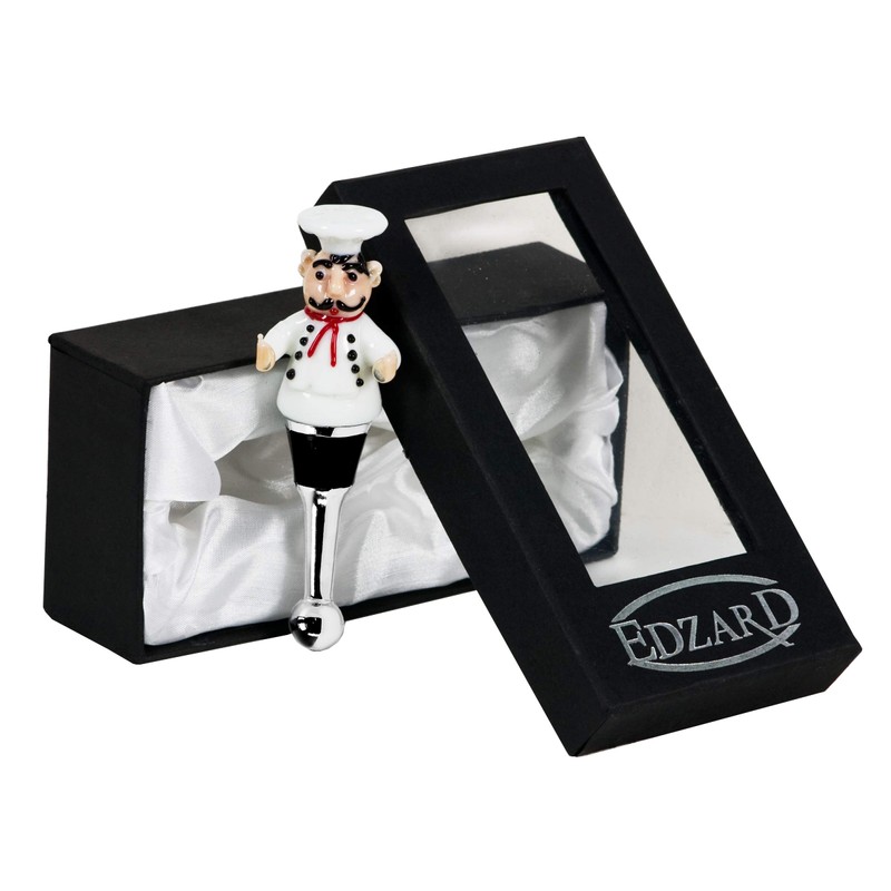 EDZARD Bottle Stopper Chef, Height 12 cm