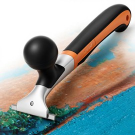 Premium Ergonomic Carbide Scraper - 2-1/2" Heavy-Duty Tool for Wood, Metal, Glass & Floors, Removal on Various Surfaces Dry Glaze, Stains, Putty, Scratches, Rust, Paint, Glue, Varnish, Resin - 65 mm