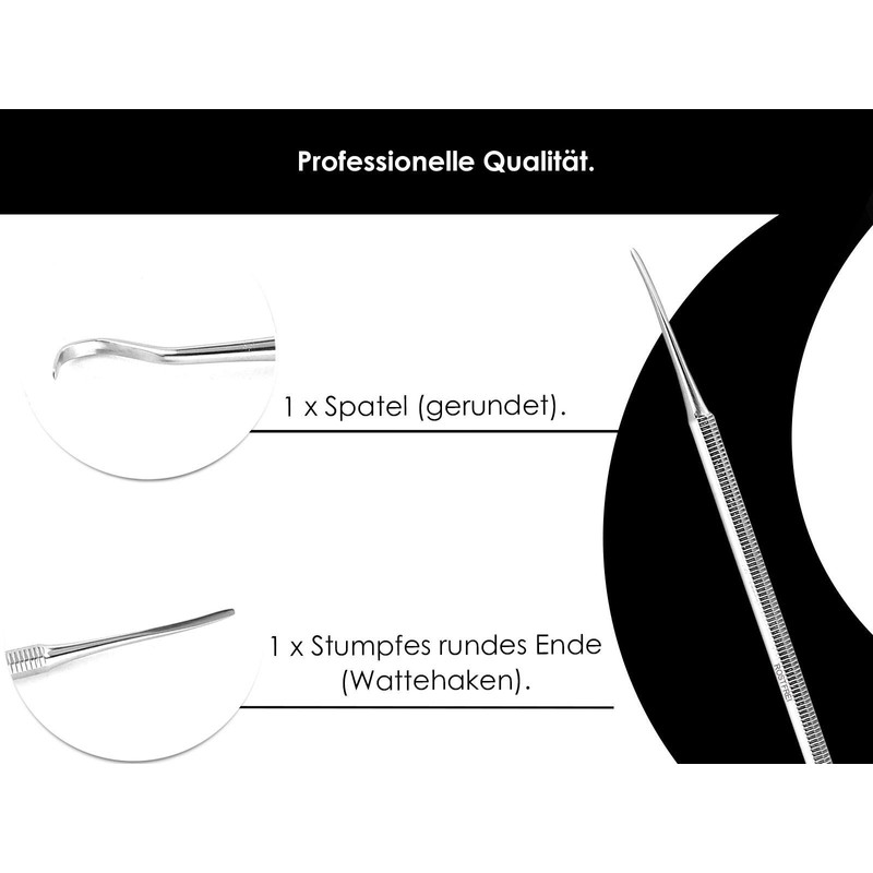 Double instrument cotton hook - spatula - cuticle pusher