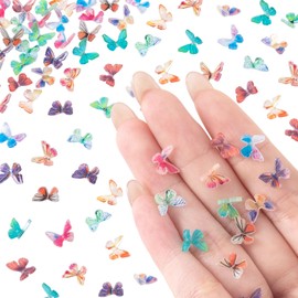 HINZIC 55PCS Micro Resin Butterflies Miniature Fairy Garden Figurines Mini Dollhouse Terrarium Landscaping Animal Decor Accessories Supplies Crafts