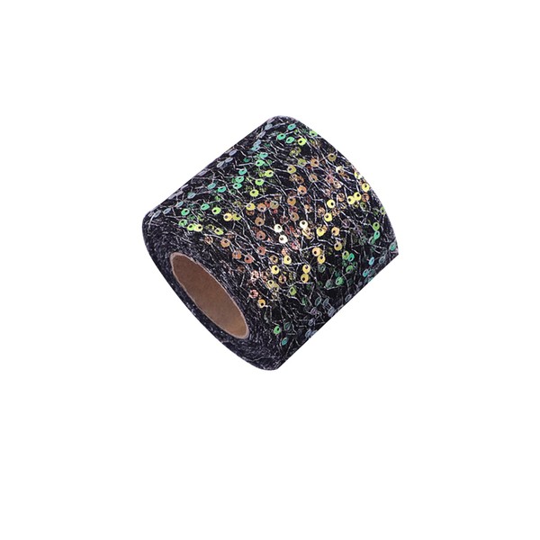 6cm*10 Yards Glitter Tulle Fabric Roll, Sequin Mesh Fabric, Sparkle
