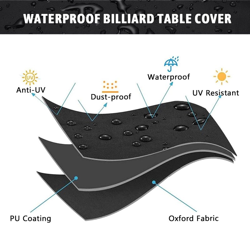 Funvalley Surperfect Pool Table Cover, 7FT Waterproof Billiard Table Cover,