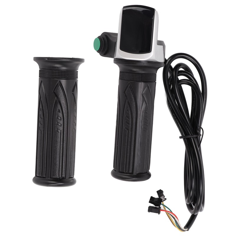 1 Pair Handlebar Throttle Grip Universal LED Display Wire Twist