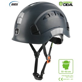 GREEN DEVIL Safety Helmet Hard Hat Adjustable Lightweight Vented ABS Work Helmet for Men and Women 6-Point Suspension ANSI Z89.1 Approved Ideal for Industrial & Construction