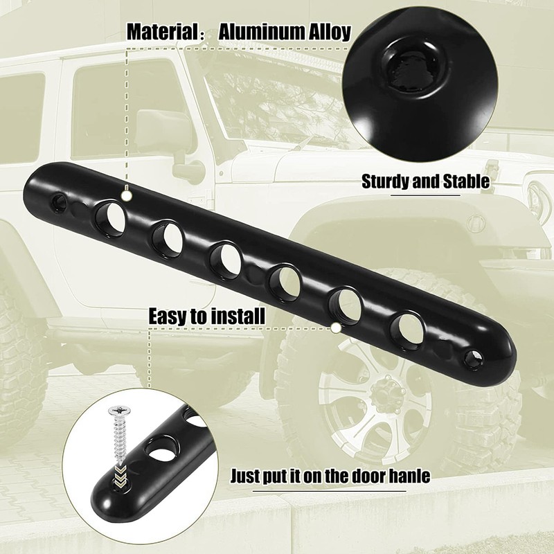 MACHSWON 3pcs Door Handle Cover for Jeep Wrangler 2 Door