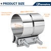 2.0 Inch Exhaust Clamp, Lap Joint Band Clamp for Pipes
