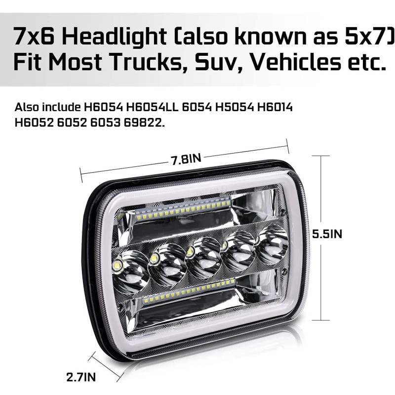 Unbranded For International Harvester 9900 9200 9400i 5x7" 7X6" LED