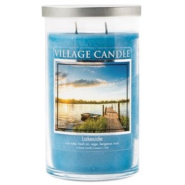 Village Candle Lakeside, Large Silver Lid Tumbler Scented Candle, 19 oz