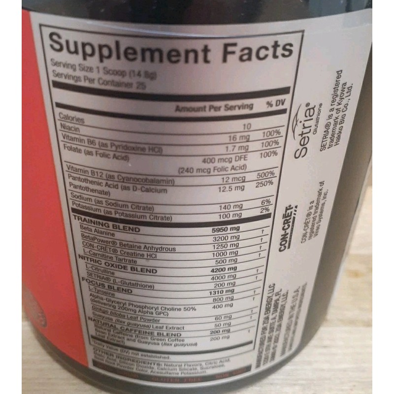 ZOA 2CT: ZOA+ Zero Sugar PRE-WORKOUT Powder FRUIT PUNCH NSF-CERTIFIED
