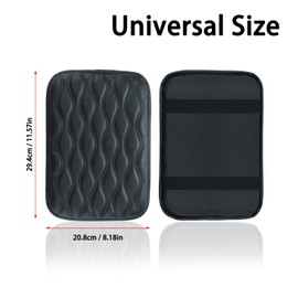 SUHU Auto Center Console Cover Pad Universal Fit for SUV/ Truck/ Car, Waterproof Car Armrest Seat Box Cover, Leather Auto Armrest Cover1