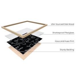 HAUS AND HUES Line Art Wall Decor Abstract Art Minimalist Wall Art Line Art Picasso Line Drawing Modern Boho Decor Boho Prints Minimalist Line Art UNFRAMED 12” x 16” (Black Face Collage)