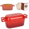 3.6QT Oval Enameled Cast Iron Dutch Oven, Sourdough Bread Baking