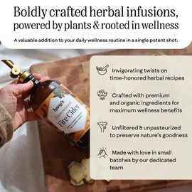 Hany's Harvest Unsweetened Fire Cider – 32 fl oz Glass Bottle | All-Natural, Small-Batch, Handcrafted, Non-GMO, Gluten-Free