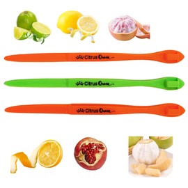 Citrus Queen 3-Pack Peelers – Easy Orange & Lemon Peeler Tools, Plastic Citurs Fruit Skin Remover & Opener, Vegetable Slicer Cutter, Kitchen Gadget & Accessory