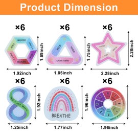 OSVJE 36 Pcs Calm Stickers Anxiety Relief Items, Sensory Tactile Stickers Anti Stress Fidget Strips, Textured Breathing Exercise for Kids Teens Adults/Home Classroom Supplies（Rainbow Style）