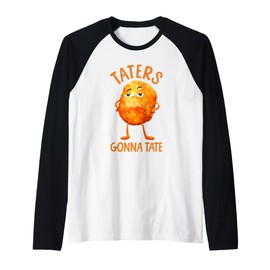 Best Tater Tot Art for Men Women Kids Potato Tater Tot Lover Raglan Baseball Tee