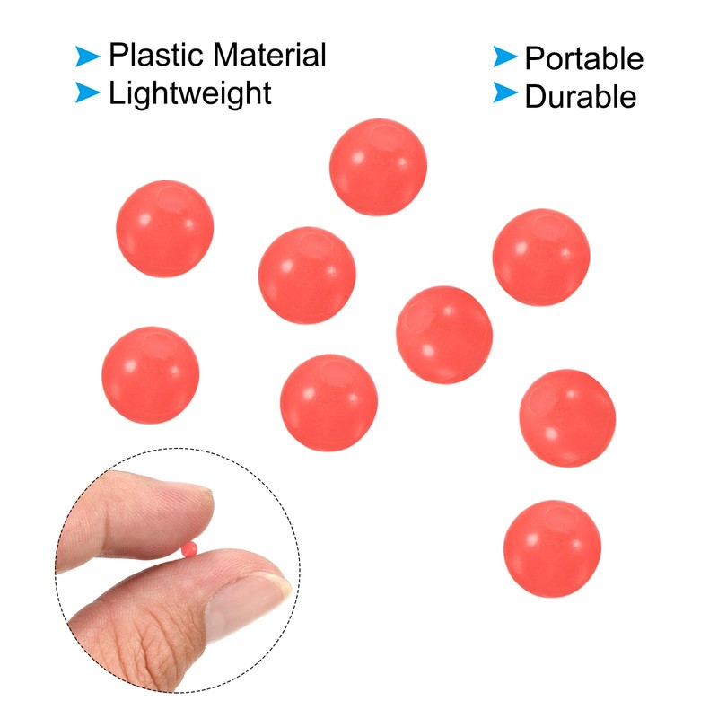 PATIKIL 4mm Fishing Beads, 100Pcs Plastic Round Rubber Fishing Bait