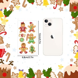 Gingerbread Temporary Tattoos,10 Sheets Cute Gingerbread Man Stickers Tattoos for Kids Christmas Decorations Xmas Party Supplies,Xmas Gifts Stocking Fillers Party Bag Fillers for Boys Girls Children