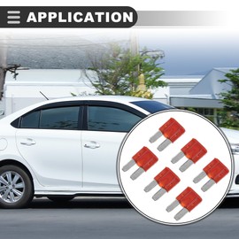 Motoforti Universal Automotive Small Fuse Assortment, 10A, Plastic Metal, Red, 6 Pcs