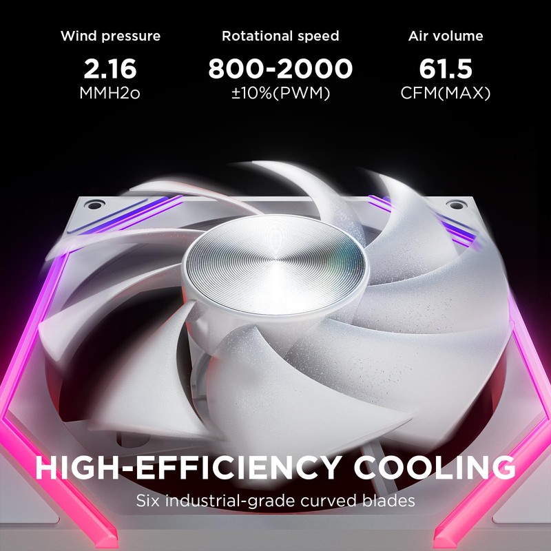 Asiahorse Nyota 120mm Case Fan with Efficient Cooling, ARGB Fan