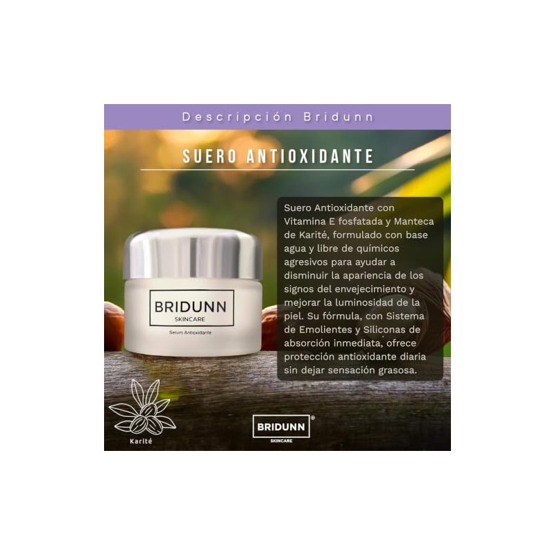 Bridunn Suero Facial Antioxidante con Vitamina E 30ml, Serum Antiedad