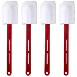Norme 4 piezas de espátulas de silicona resistentes a altas temperaturas, espátulas de goma resistentes al calor, raspador de silicona comercial con m