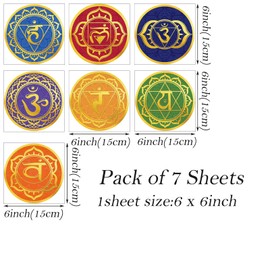 Maydahui 7 Sheets Chakra Wall Stickers Yoga Zen Meditation Room Wall Decals (6x6 Inch) Peel Stick Art Decals Decor for Yoga Studio Decor Yogi Spiritual Gift