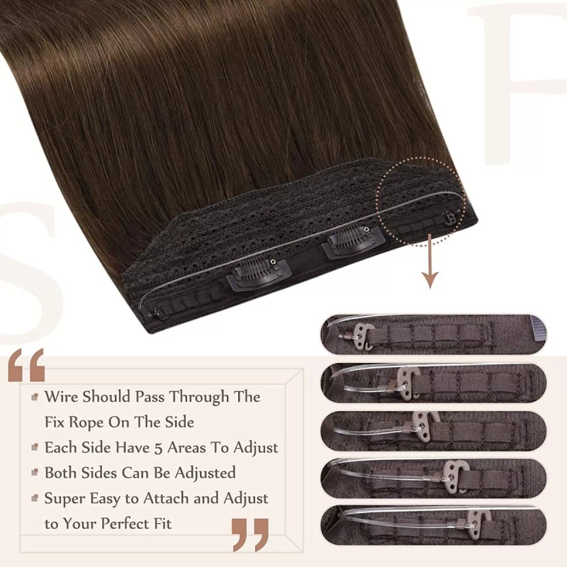 Fshine Extensiones Cabello Humano 14in Marrón #4 70gr