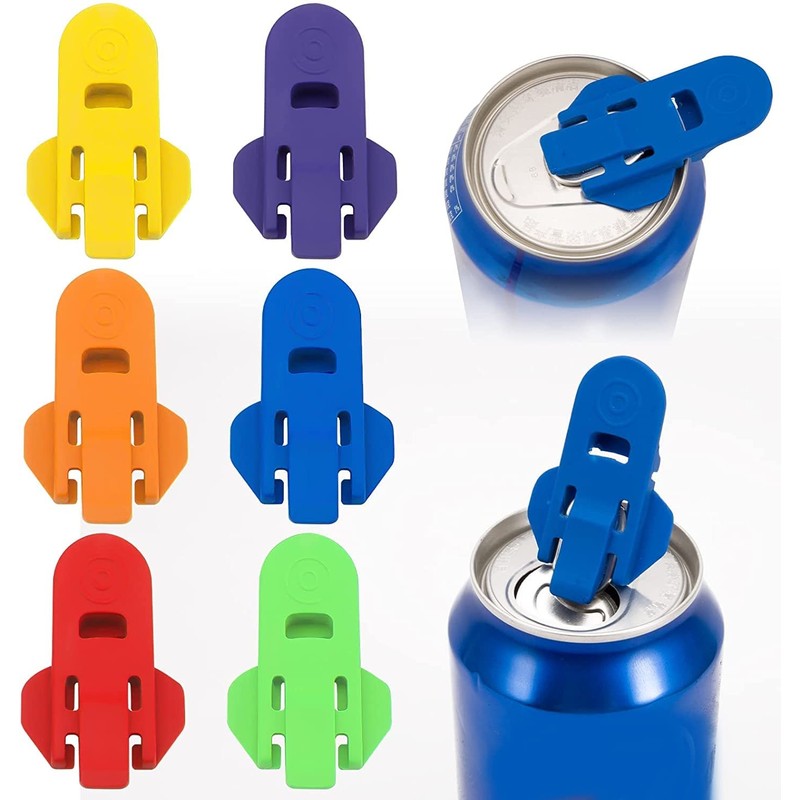 Assorted Soda Can Cover & Tab Opener Set (6 Pack)